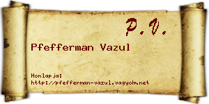 Pfefferman Vazul névjegykártya